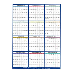 2025 Erasable Large Wall Calendar Double-sided Dry and Wet Erasable 12-month Annual Yearly Calendar for Work planner Schedule