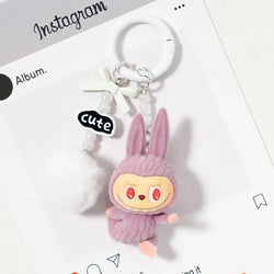 Labab Flocking Plush Toys Keychains Pendants Cute and Adorable Mobile Phone Chains Bags Pendants Couple's Small Gifts