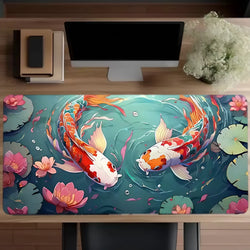 Carp pattern large mouse pad high-definition printing desk pad anti slip rubber base game accessories - e-sports office home