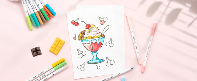 Ohuhu Markers Paper-friendly Water-based Coloring Markers Dual Brush Fineliner Tips Markers Coloring Books Art Markers Beginner