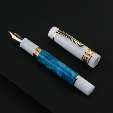 MAJOHN M400 Fountain Pen #6 sliver EF/F Nib with Converter Resin Writing Ink Pen Office school supplies high quality gift pens