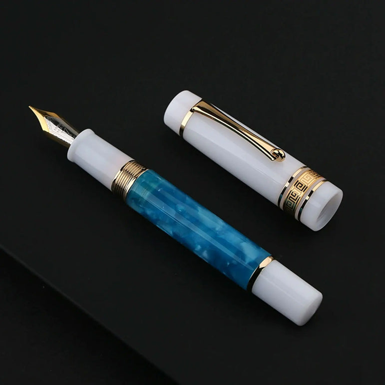 MAJOHN M400 Fountain Pen #6 sliver EF/F Nib with Converter Resin Writing Ink Pen Office school supplies high quality gift pens