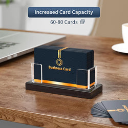 Transparent Acrylic Business Card Holder, Office Business Card Display Stand, 30-40 Business Cards Card Holder For Desk