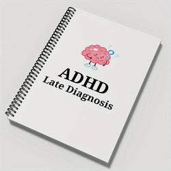 ADHD Late Diagnosis Planner Worksheets for Adults - Brain Illustration Cover, Overcome Procrastination & Problem Solving Tools