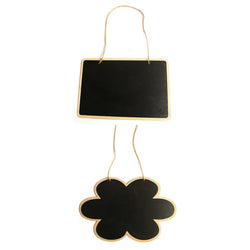 Creative Mini Reusable Wood Erasable Chalkboards with Hanging String Decorative Display Black Square Message Board Craft Gifts