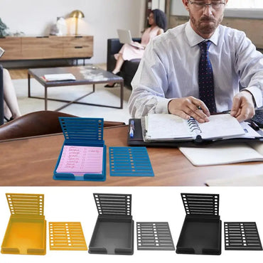 Sticky Note Dispenser  Sticky Pads Sticky note holder Versatile Desk Sticky Note Stencil Double Insert Template Storage Box