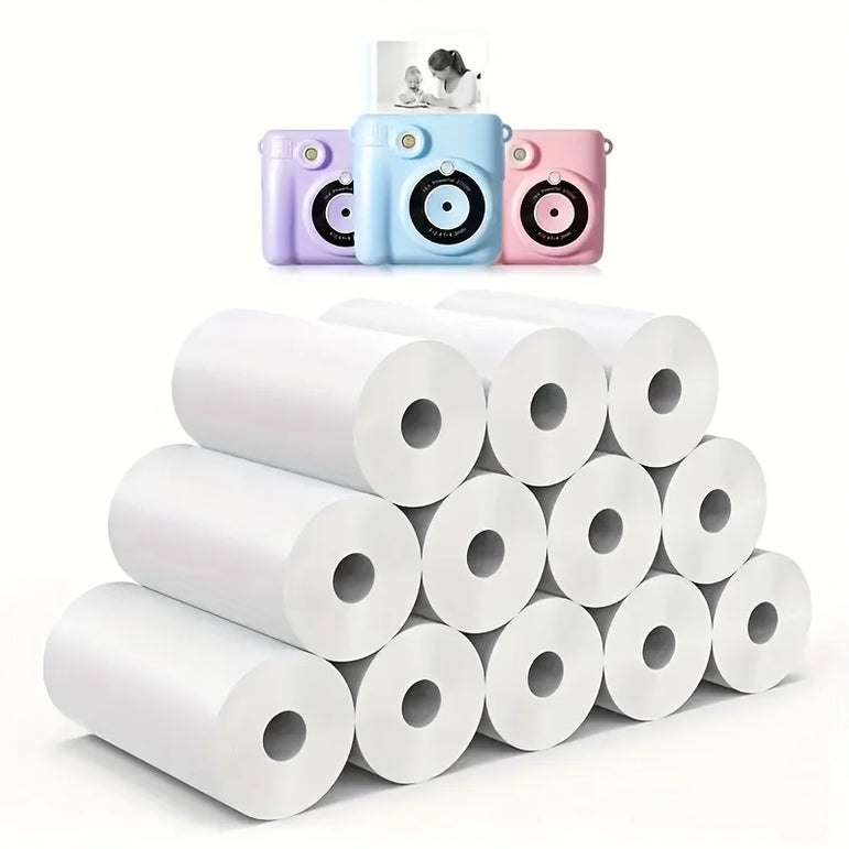 10 Sheets 65gsm Glossy Thermal Photo Paper - DIY Recyclable Refills for Instant Cameras & Pocket Printers, No Ink Needed