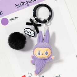 Labab Flocking Plush Toys Keychains Pendants Cute and Adorable Mobile Phone Chains Bags Pendants Couple's Small Gifts