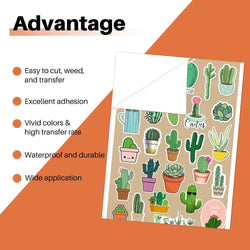 HTVRONT 20 Pcs Sublimation Paper White Waterproof Thermal Transfer Papers For Inkjet Printer DIY T Shirt Clothes Bag Cup Ceramic