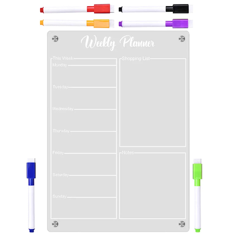 Magnetic Planner Acrylic Whiteboard For Calendar Desk Schedule Kitchen Supplies Refrigerator Message Board Dry Erase Board With