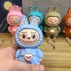Press Face Changing Doll Toy Pendant Creative Cartoon Keychain Decompression Cute Face Changing Game Car Keychain Desktop Decor