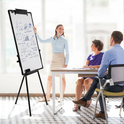 36 x 24 Inches Magnetic White Board Easel Stand Black Folding Dry Erase Whiteboard Kids Doodle for Office School Home