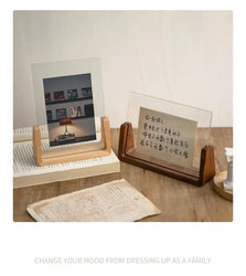 6 In Walnut Beech Photo Frame Wooden Kpop Idol Photo Display Wedding Party Picture Holder Desktop Office Photo Decor CardHolder
