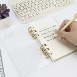A6 Acrylic Loose-leaf Notebook Cover Glitter Transparent Binder Notebook Shell DIY Scrapbook Cover Office Stationery Supplies