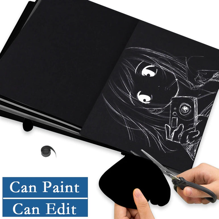 A4 180G200G300G 20/50PCS Black Cardboard Paper Handmade Card Paper DIY PackageThick Watercolor Painting Origami Crafts Pack