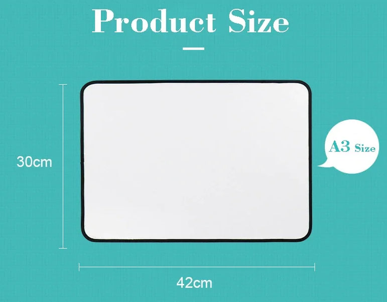A3 Size Double-Sided Dry Erase Whiteboard Writing Drawing Painting Graffiti Family School Office Bulletin Board Message Board