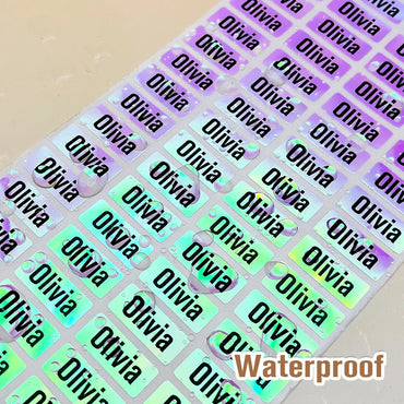 Kawaii Waterproof Name Tag Sticker Custom Adhesive Stationery Decals Personalize First Name Label for Children School Bottle