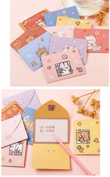 Bear Rabbit Blessing Thank Envelope Ins Cartoon Decoration Letter Paper 9 Styles Beautiful Cartoon Greeting Card New Year Gift