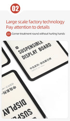 Placards lit. hang up a plate Event Listing Advertising and promotional display boards Warehouse signage Hanging alert signs