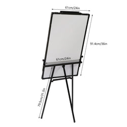 36 x 24 Inches Magnetic White Board Easel Stand Black Folding Dry Erase Whiteboard Kids Doodle for Office School Home