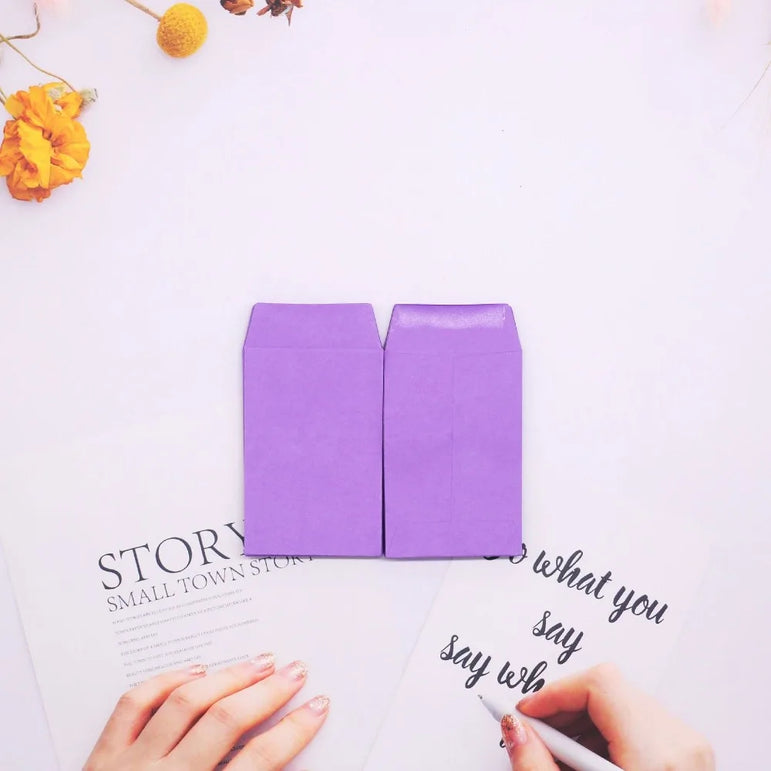 20pc Small 6x9cm Gule Stick Paper Letter Pocket Envelops for Cash Coin Mini Paper Envelopes Bag Small Business Supplies Red