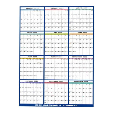 2025 Erasable Large Wall Calendar Double-sided Dry and Wet Erasable 12-month Annual Yearly Calendar for Work planner Schedule