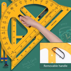 Large Triangular Ruler Professional Math Geometry Multifunction Compass Multi-Size Angle Protractor Teacher