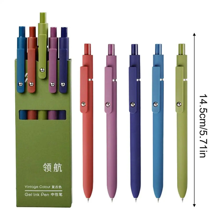 5 Pack 0.5mm Black Ink Pen Fine Tip Smooth Writing Used for Diary Notes Cute Office Study Supplies Gifts for Women Men
