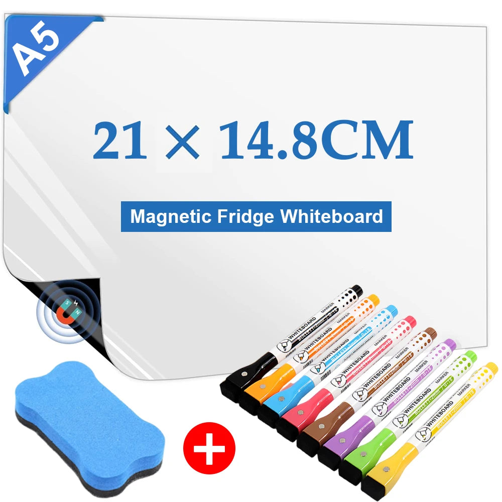 A5 Size Magnetic Whiteboard Pens Fridge Dry Erase White Board Refrigerator Magnet Note Home Soft Flexible Remind Message Boards