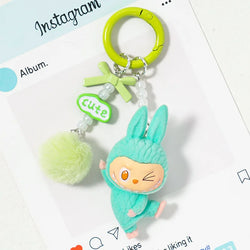 Labab Flocking Plush Toys Keychains Pendants Cute and Adorable Mobile Phone Chains Bags Pendants Couple's Small Gifts