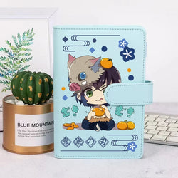 Demon Slayer Kawaii Notebook Kamado Nezuko Handbook Flipchart School Supplies Office Pu Material Children's Day Birthday Gift
