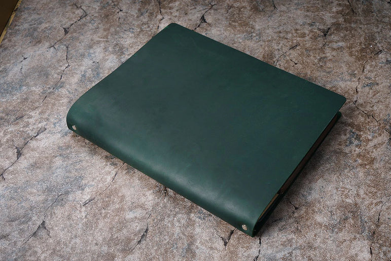 First-layer Cowhide Notebook A4 Enlarged Notebook Crazy Horse Leather Binder Thickened Sketchbook Retro Notepad Gift Notebook
