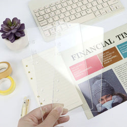 A7 Frosting Thick line Acrylic Loose Leaf Binder Cover DIY Account Book Journal Planner Office Stationery Supplies