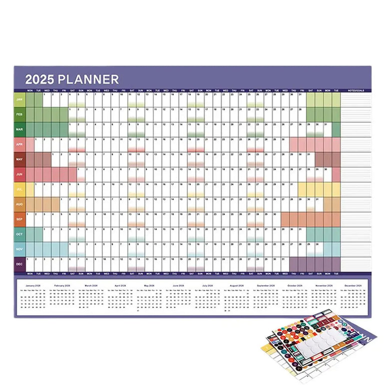 2025 Yearly Wall Calendar 12 Months Daily Calendar Wall Decor Calendar for To-do List Appointments Meetings Reminders