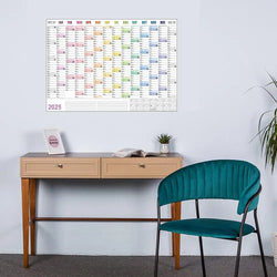 Full Year Wall Calendar 2025 365 Day Poster Calendar Wall Hanging Yearly Planner Thick Paper Calendar With Colored Stickers
