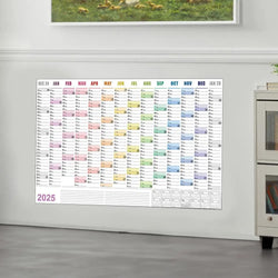 Full Year Wall Calendar 2025 365 Day Poster Calendar Wall Hanging Yearly Planner Thick Paper Calendar With Colored Stickers