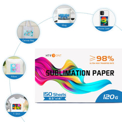 HTVRONT 150 Sheets 8.5x14 inches Inkjet Sublimation Paper Heat Transfer Paper for Inkjet Printer T-shirt Clothes Printing 120g