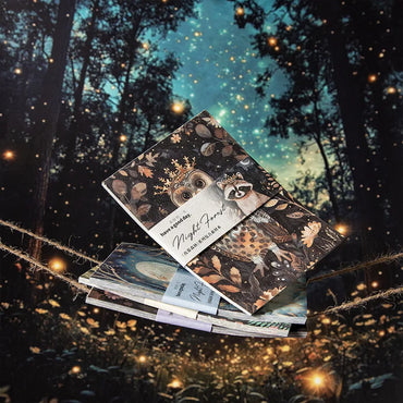30pcs/lot Memo Pads Material Paper Night Forest Junk Journal Scrapbooking Cards Retro Background Decoration Paper