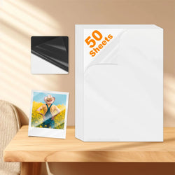 50 Sheets Glitter Cold Lminated Film Overlay Photo Paper Card DIY A4 Size Cold Laminating Sheet Waterproof Transparent Paper