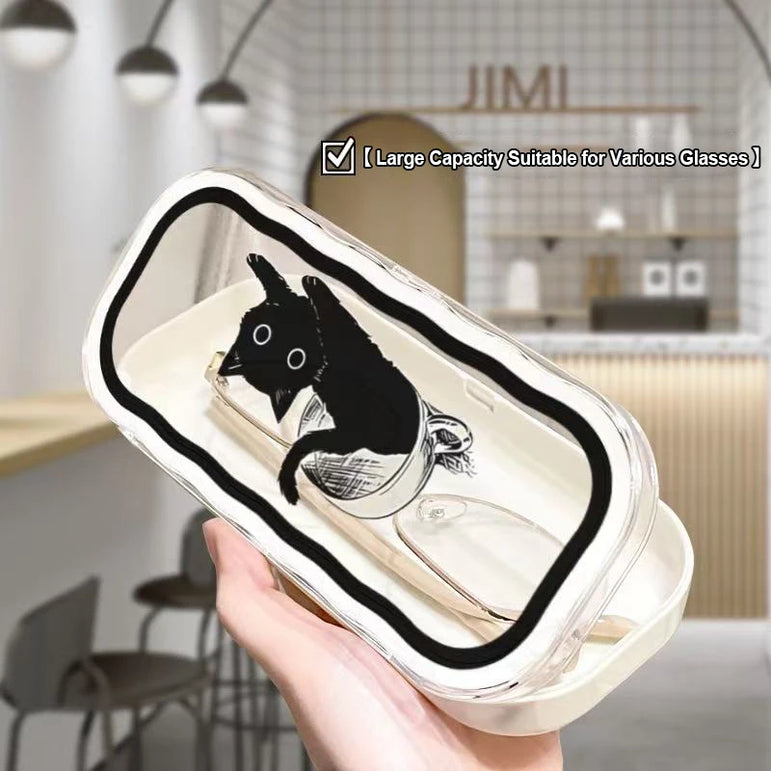 Folding Glasses Case Simple Fashionable Creative Transparent Portable Storage Myopia Glasses Case