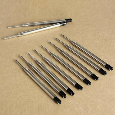 10pcs Black Ballpoint Pen Ink Refills Fine Point Medium For Parker Style Replace