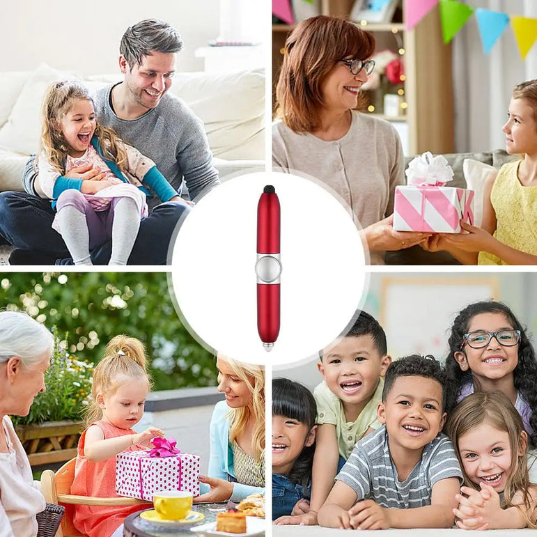 Creative Fingertip Gyroscope Pens Gyro Spinner Light Fidget Toy Pen With Led Relief Stress Finger Ballpoint Pen
