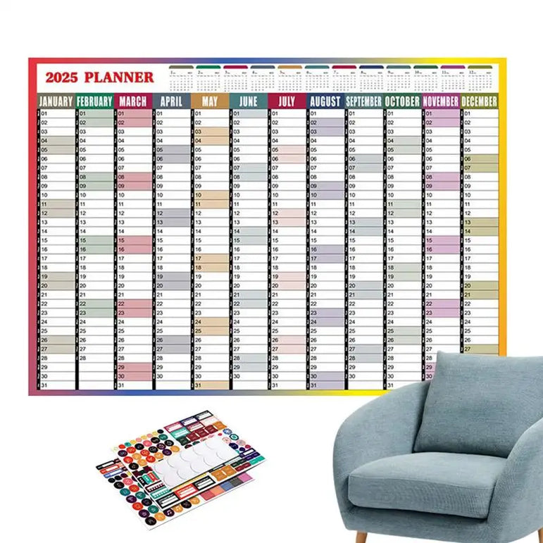 2025 Calendar Planner Sheet Large Wall Calendar Kawaii To Do List Planner Target List Schedule Organizer Office Supplies