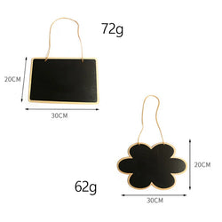 Creative Mini Reusable Wood Erasable Chalkboards with Hanging String Decorative Display Black Square Message Board Craft Gifts