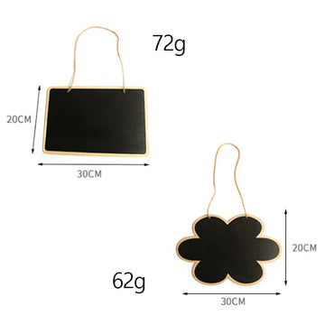 Creative Mini Reusable Wood Erasable Chalkboards with Hanging String Decorative Display Black Square Message Board Craft Gifts