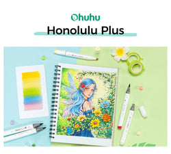Ohuhu Honolulu Plus 36 Colors Alcohol Markers Double Tipped Art Marker Set Refillable Marker Pen Coloring Illustrations Drawing