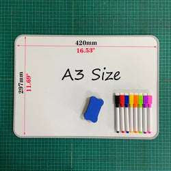 A3 Size Double-Sided Dry Erase Whiteboard Writing Drawing Painting Graffiti Family School Office Bulletin Board Message Board