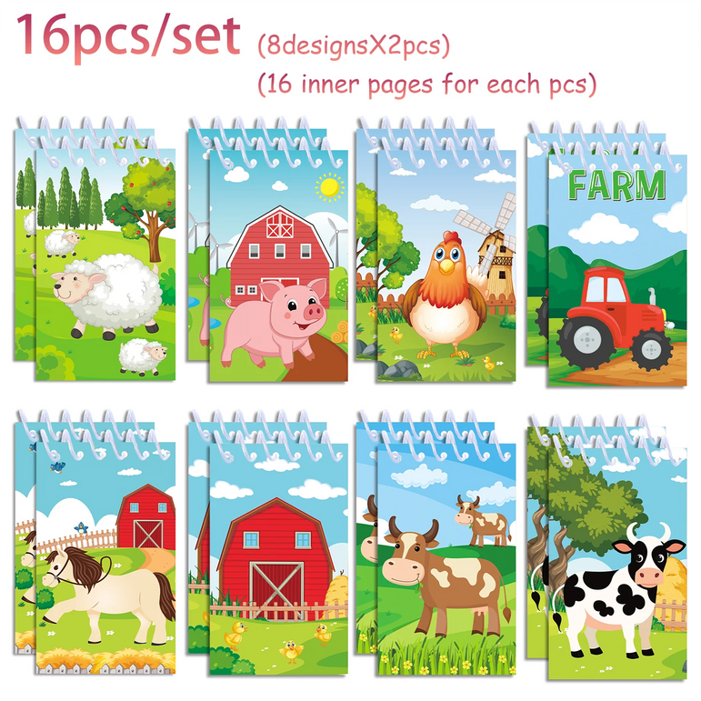 16pcs Football Mermaid Animals Mini Spiral Pocket Notebooks Memo Pad Coil Booklet Notepads For Kids Gifts Party School Diaries