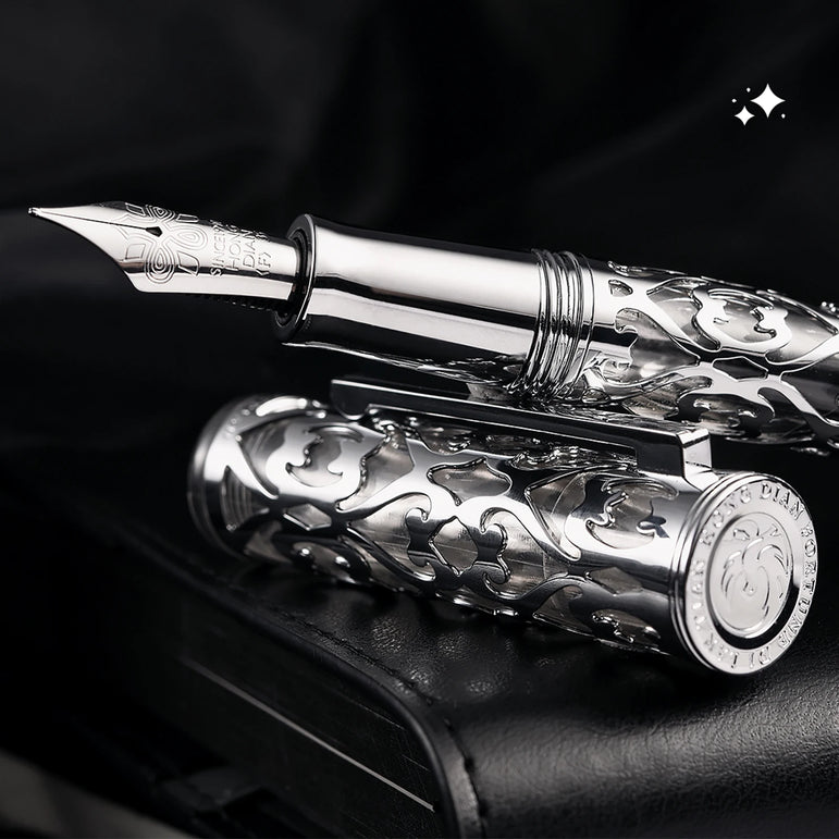 Hot Hongdian D1 Fountain Pen EF F Nib Skeleton Hollow Resin Writing ink Pens Piston filling school office supplies with tools