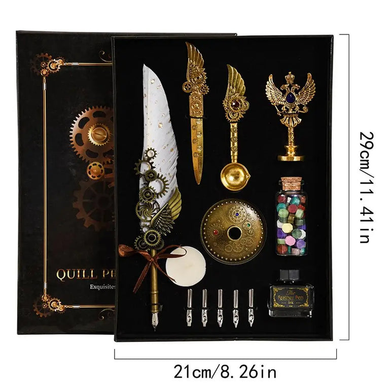 Feather Quill Pen Calligraphy Feather Pen Stationery Set Complete Calligraphy Feather Pen Set Accessories For Christmas